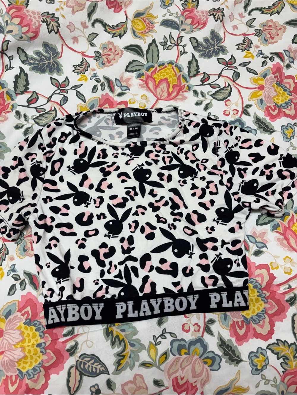 PLAYBOY Mini - Black & White Bunny Print Kids Pajama Top